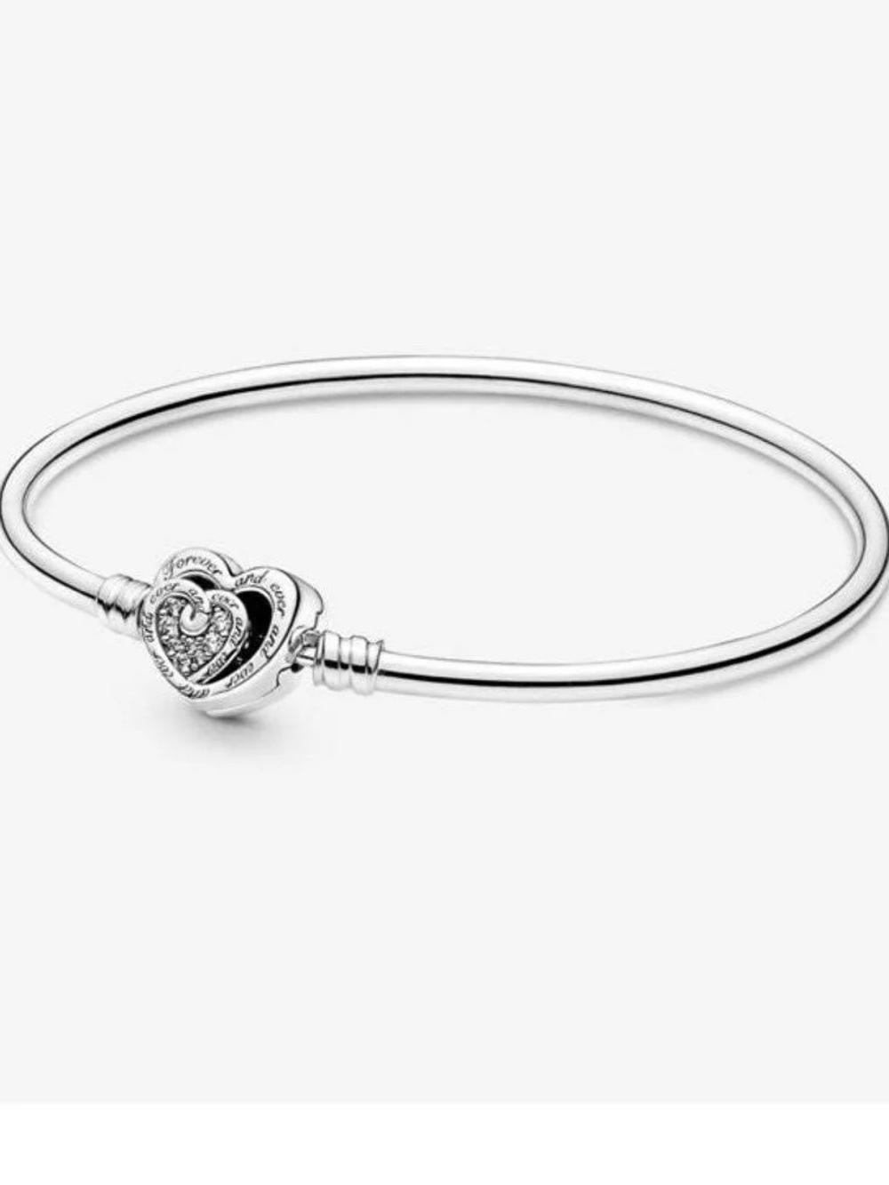 Pandora Moments Entwined Hearts Clasp Bangle